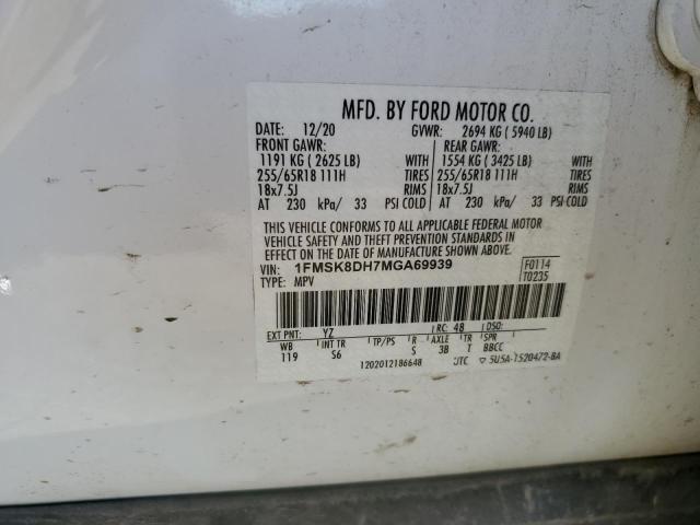 2021 FORD EXPLORER - 1FMSK8DH7MGA69939