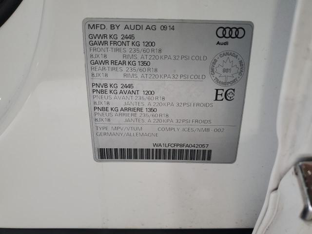 2015 AUDI Q5 PREMIUM - WA1LFCFP8FA042057