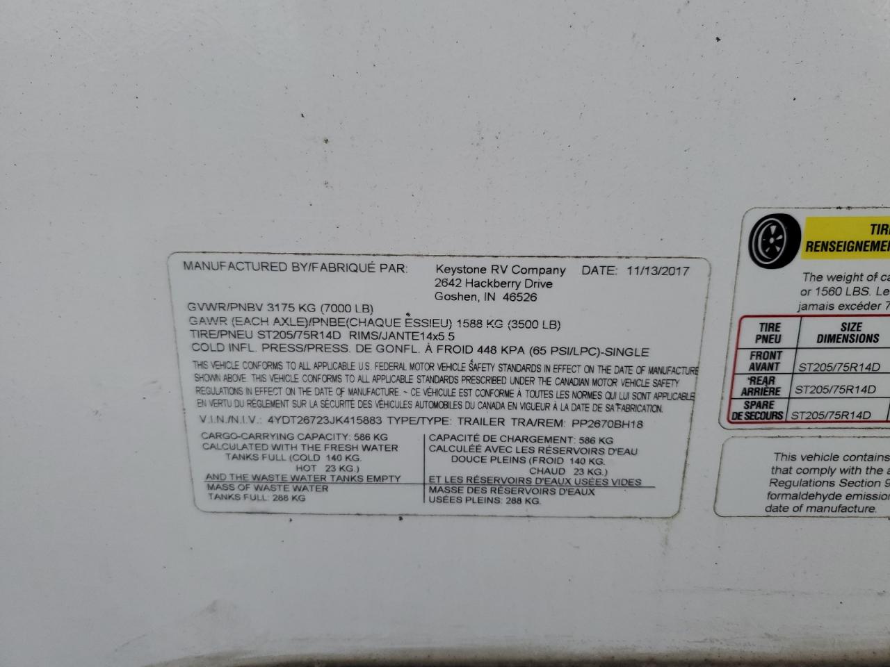 Lot #3285762683 2018 KEYSTONE PASSPORT