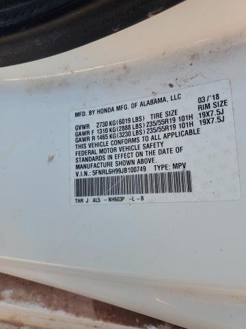 2018 HONDA ODYSSEY EL #3284881031