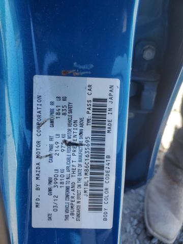 2012 MAZDA 3 I - JM1BL1M86C1635695