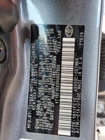 2017 TOYOTA CAMRY LE #3290282212