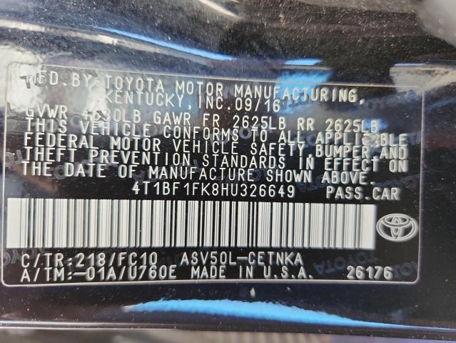 2017 TOYOTA CAMRY LE - 4T1BF1FK8HU326649