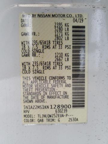 2019 NISSAN MURANO S - 5N1AZ2MS1KN128900