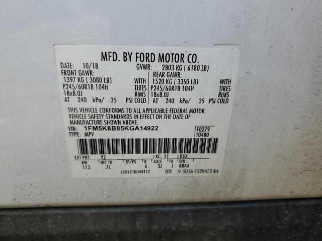 2019 FORD EXPLORER #3317840201