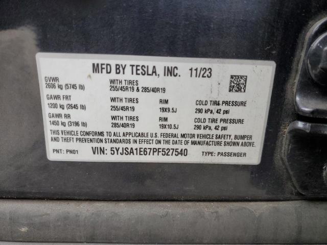 2023 TESLA MODEL S 5YJSA1E67PF527540