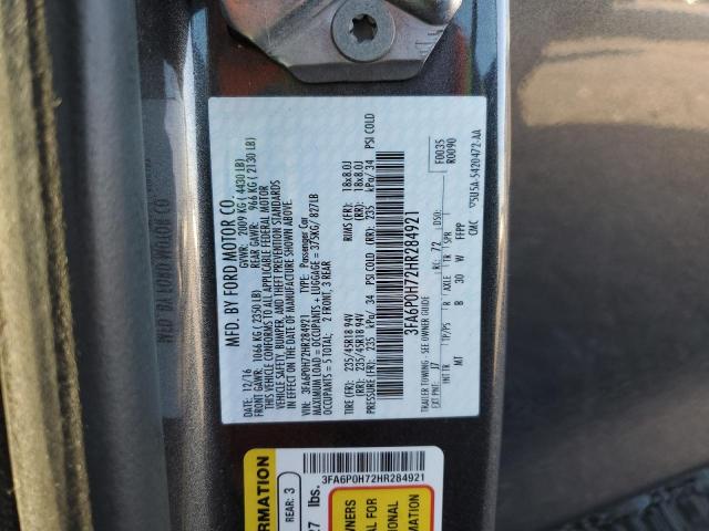 2017 FORD FUSION SE - 3FA6P0H72HR284921