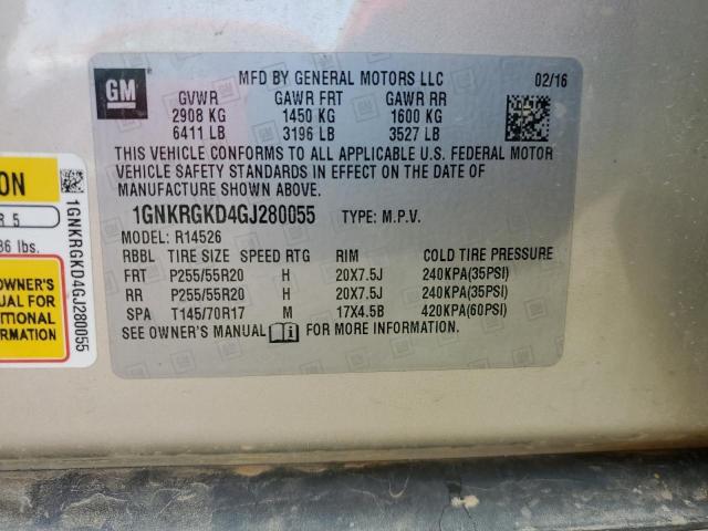 2016 CHEVROLET TRAVERSE LT - 1GNKRGKD4GJ280055