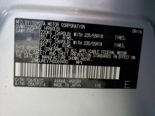 2017 TOYOTA RAV4 HV LI JTMDJREV7HD069490