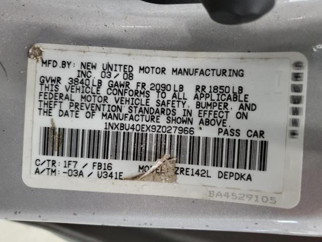 2009 TOYOTA COROLLA BA #3255658522