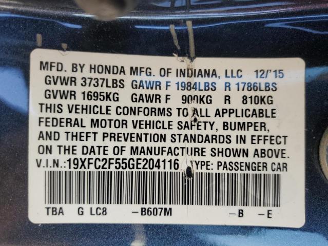 2016 HONDA CIVIC LX #3291194975