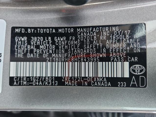 2017 TOYOTA COROLLA L - 2T1BURHE8HC843995