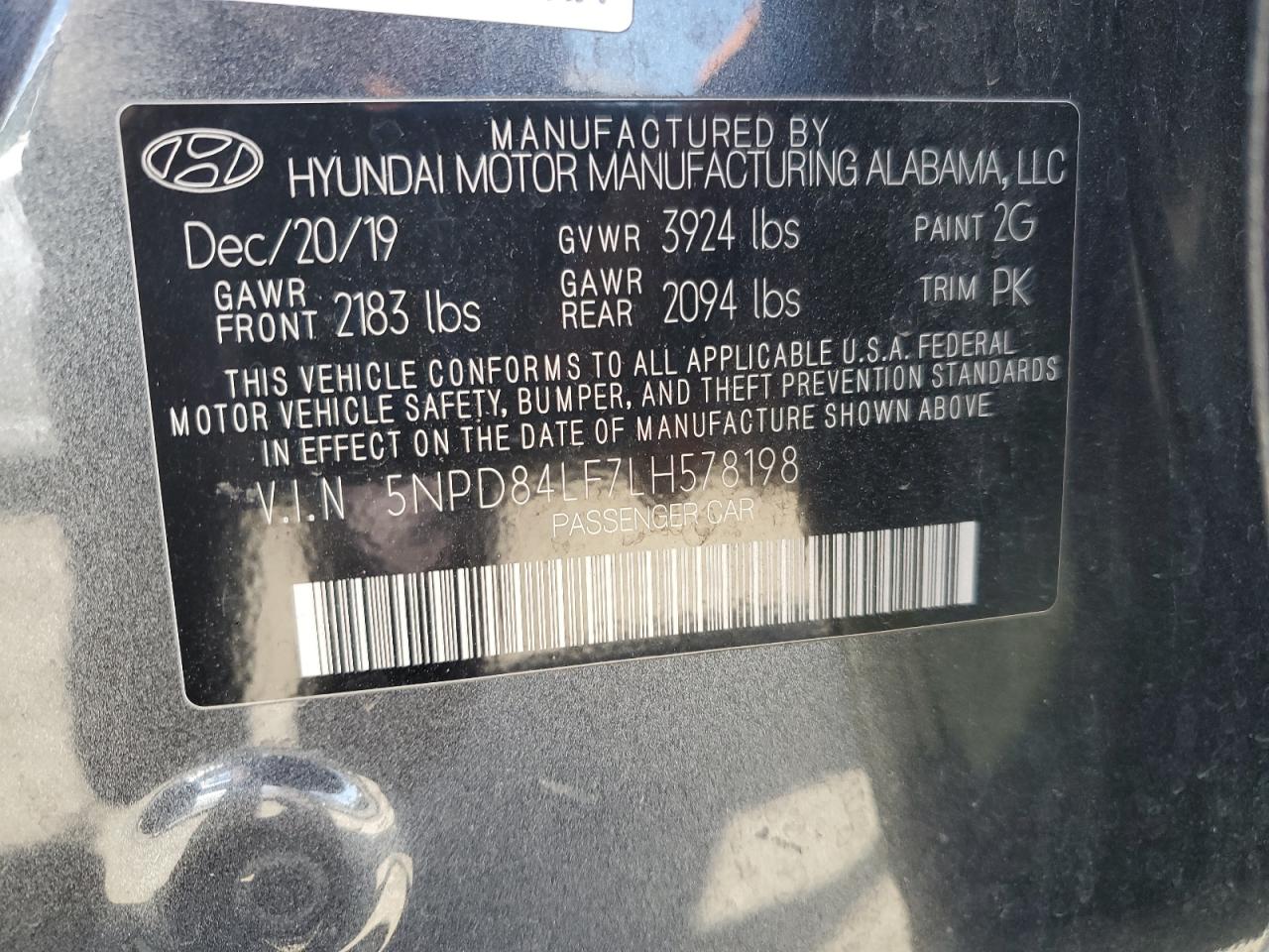 Lot #3302893904 2020 HYUNDAI ELANTRA SE