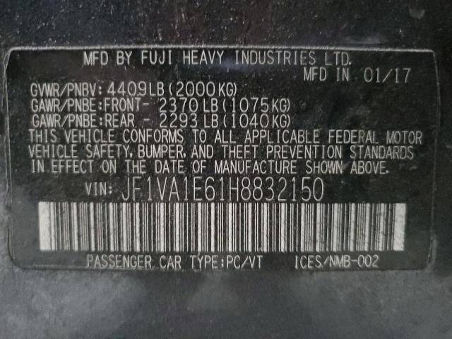 2017 SUBARU WRX PREMIUM JF1VA1E61H8832150