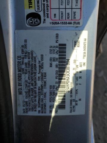 2012 FORD FUSION SE - 3FAHP0HA5CR381804