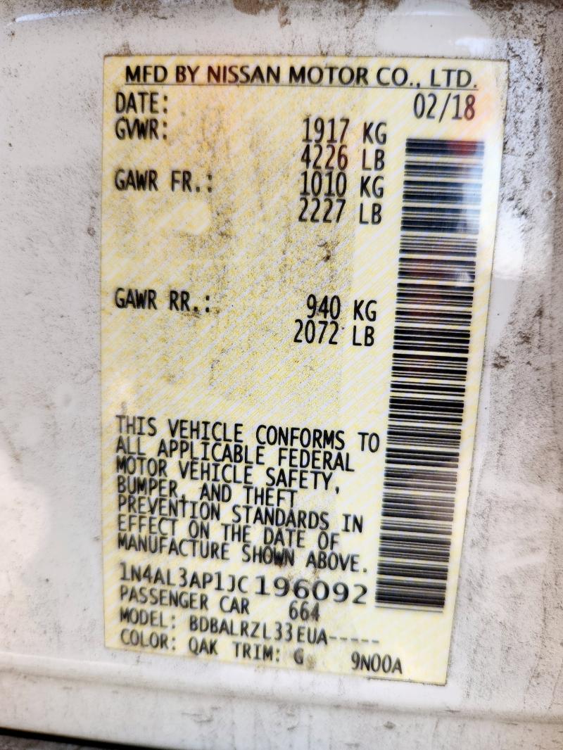 2018 NISSAN ALTIMA 2.5 #3268989047