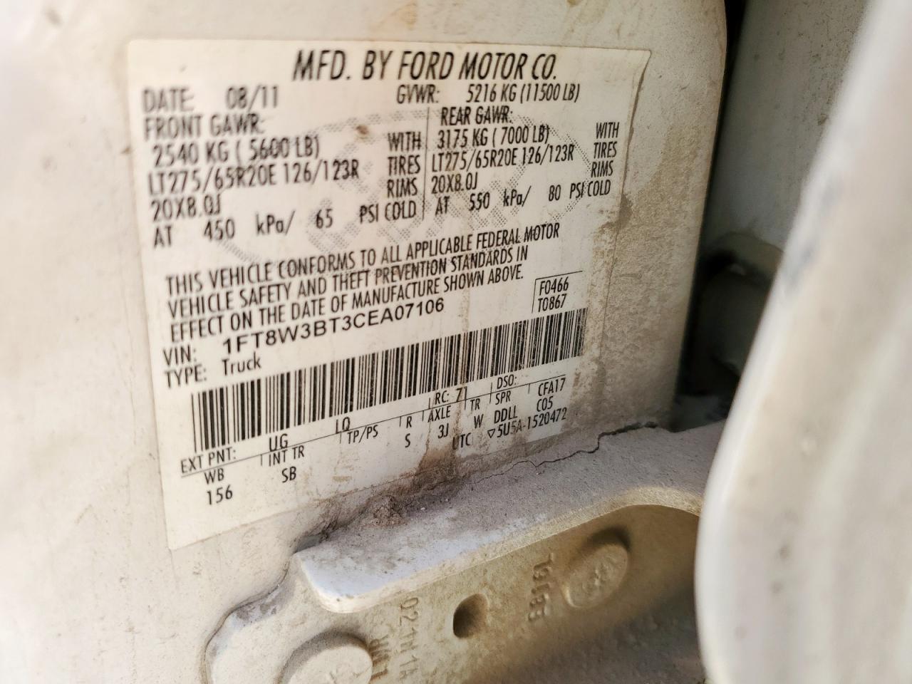 Lot #3311725258 2012 FORD F350 SUPER