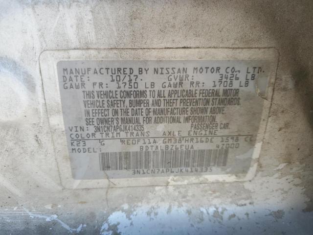 2018 NISSAN VERSA S 3N1CN7AP6JK414335