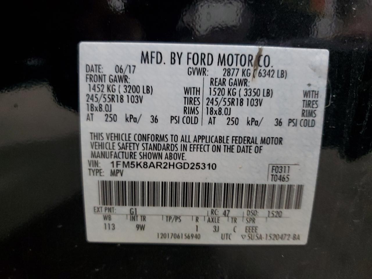 Lot #3301986436 2017 FORD EXPLORER P