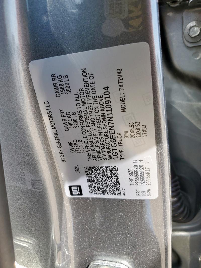 2022 GMC CANYON DEN 1GTG6EEN7N1109104