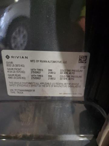 2022 RIVIAN R1T ADVENT - 7FCTGAAAXNN009136