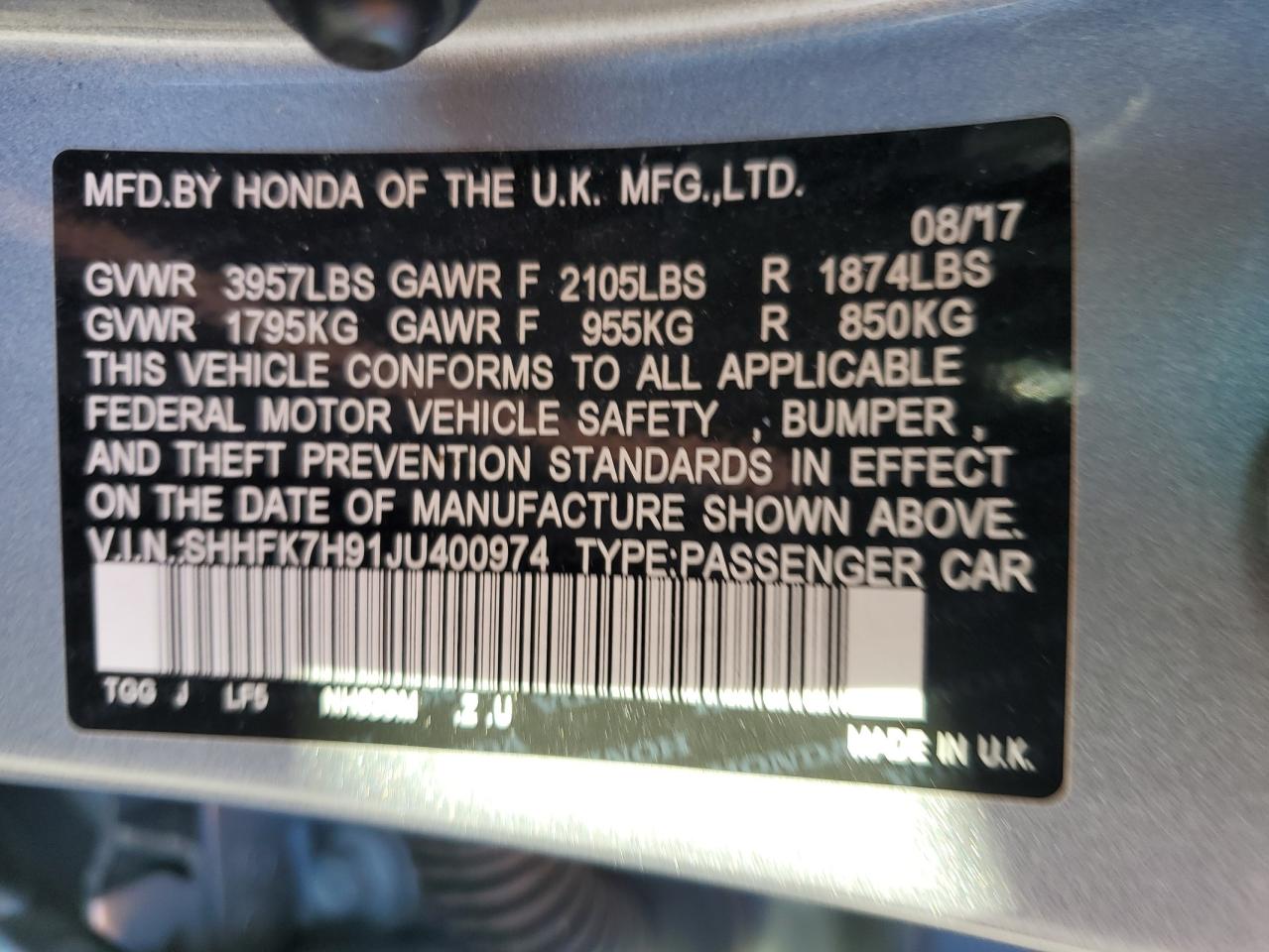 HONDA CIVIC SPORT TOURING