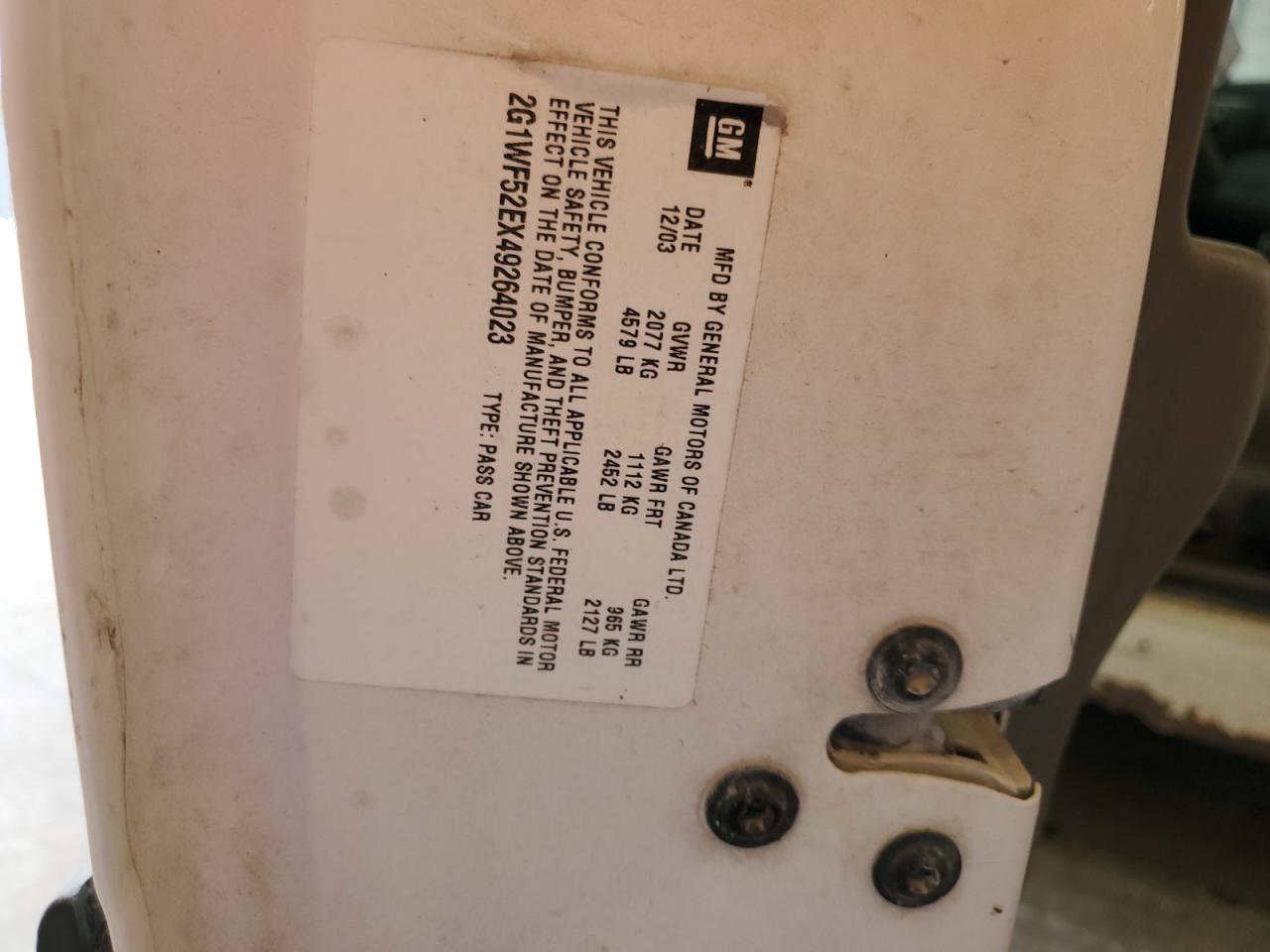 Lot #3291565928 2004 CHEVROLET IMPALA