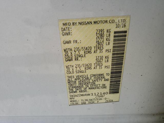 2017 NISSAN MURANO S - 5N1AZ2MH4HN112140