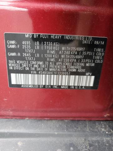 2015 SUBARU OUTBACK 2. 4S4BSAHC1F3230057