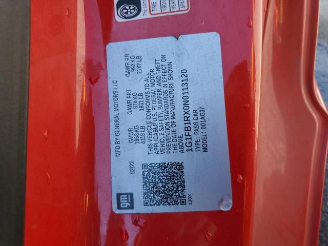 2022 CHEVROLET CAMARO LS - 1G1FB1RX0N0113120