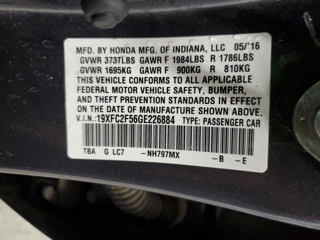 2016 HONDA CIVIC LX 19XFC2F56GE226884