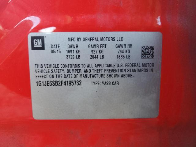 2015 CHEVROLET SONIC LTZ - 1G1JE6SB2F4195732