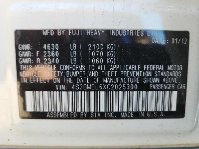 2012 SUBARU LEGACY 3.6 - 4S3BMEL6XC2025300