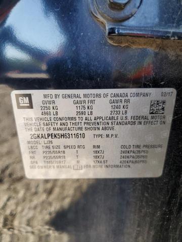 2017 GMC TERRAIN SL - 2GKALPEK5H6311610