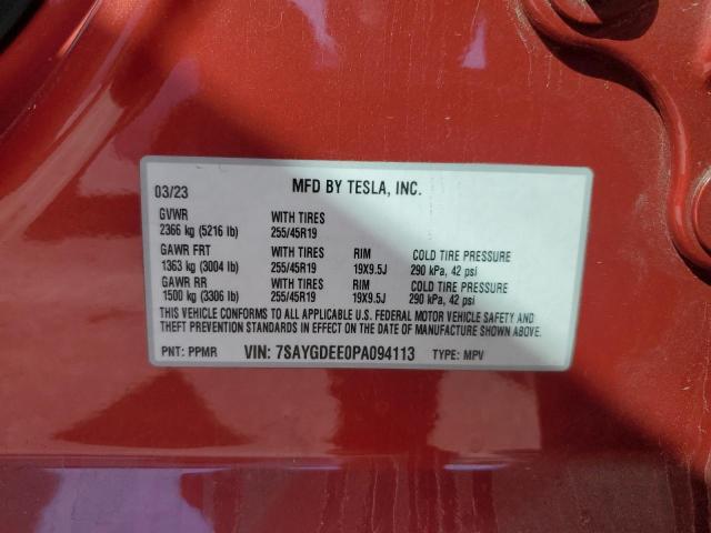 2023 TESLA MODEL Y 7SAYGDEE0PA094113