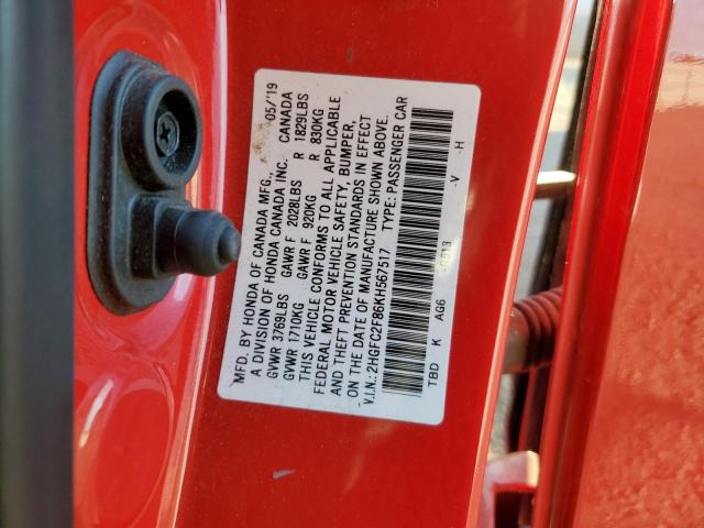 2019 HONDA CIVIC SPOR #3311467233