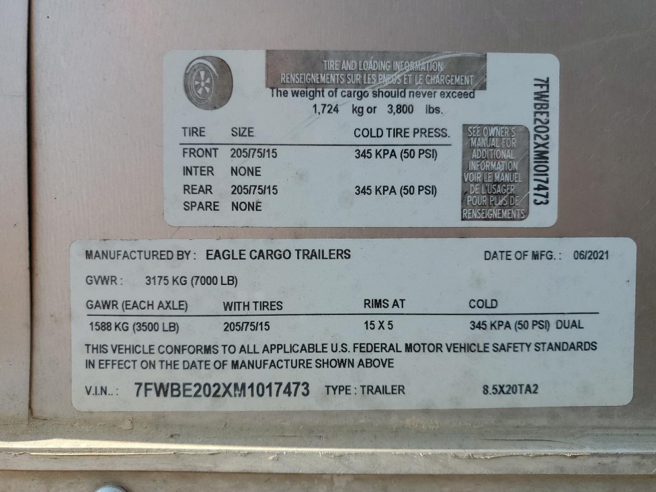 Lot #3297941778 2021 UNKNOWN UNKNOWN