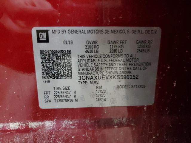 2019 CHEVROLET EQUINOX LT - 3GNAXUEVXKS596152