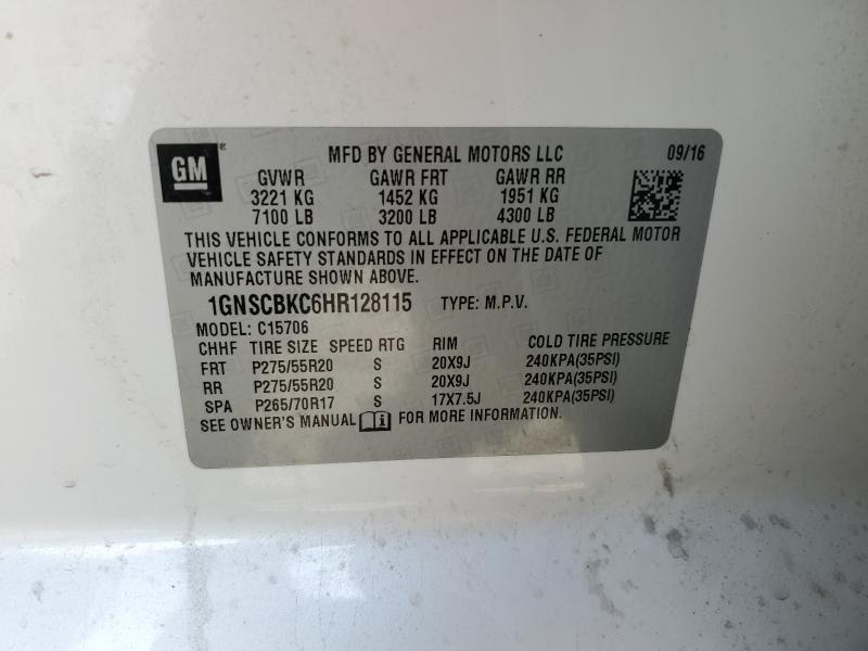 2017 CHEVROLET TAHOE C150 - 1GNSCBKC6HR128115