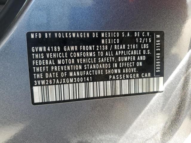 2016 VOLKSWAGEN JETTA S 3VW267AJXGM300141