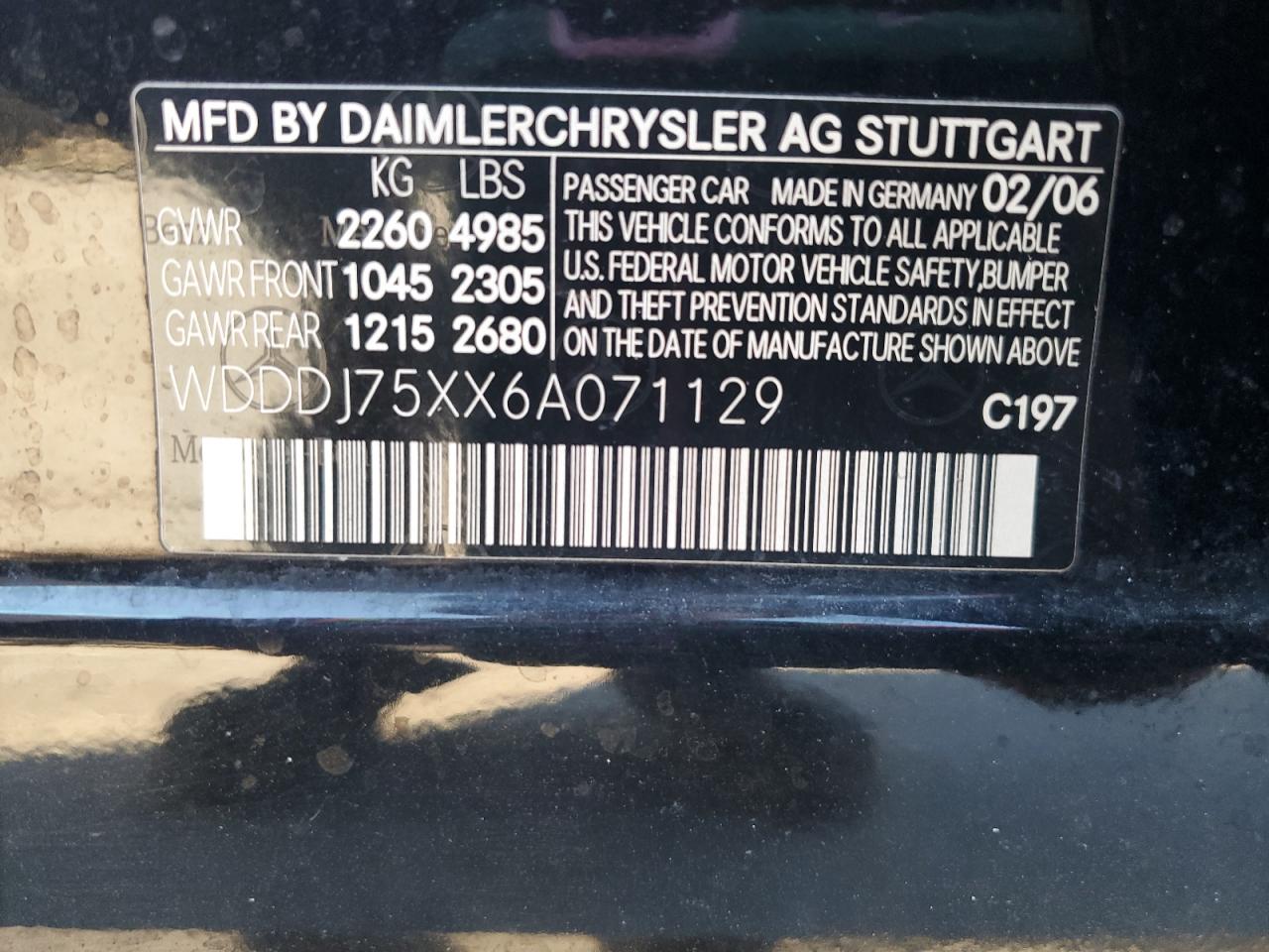 Lot #3265806230 2006 MERCEDES-BENZ CLS 500C