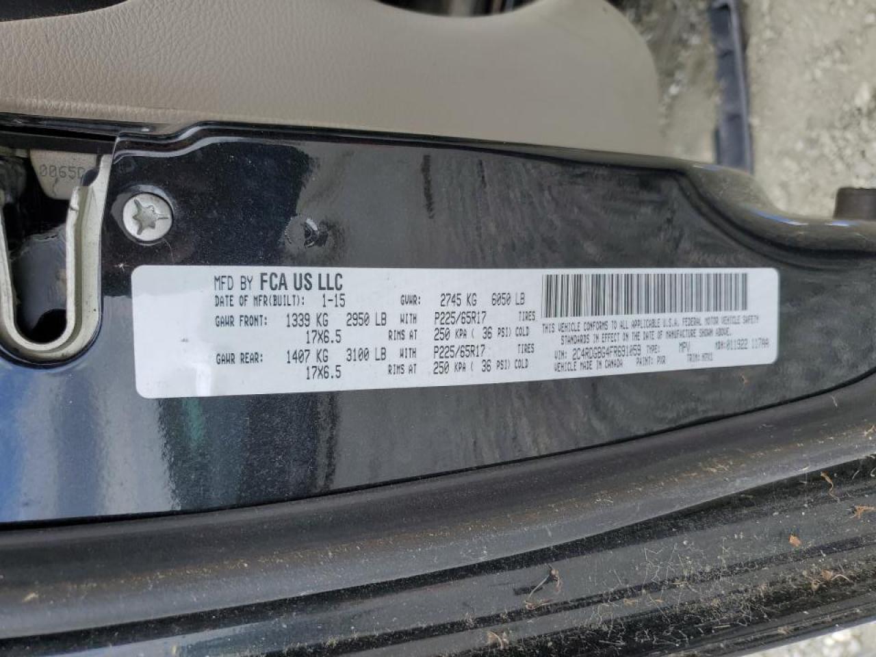 Lot #3308299161 2015 DODGE GRAND CARA