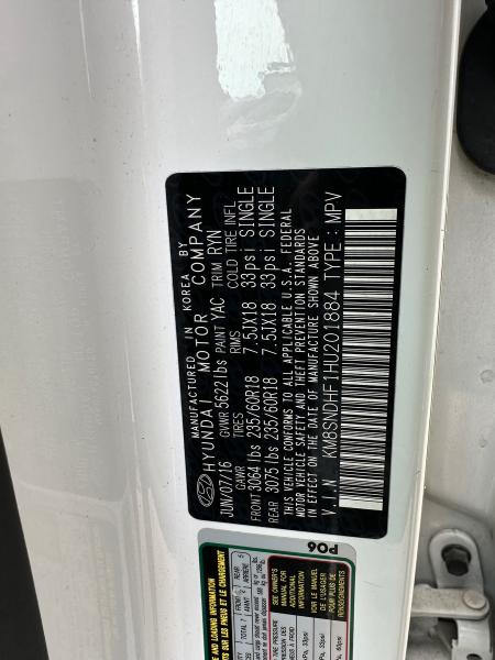 2017 HYUNDAI SANTA FE S - KM8SNDHF1HU201884