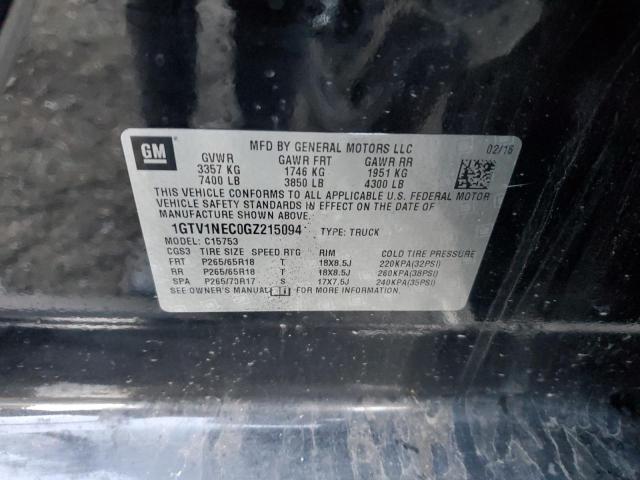 2016 GMC SIERRA C1500 SLT 1GTV1NEC0GZ215094