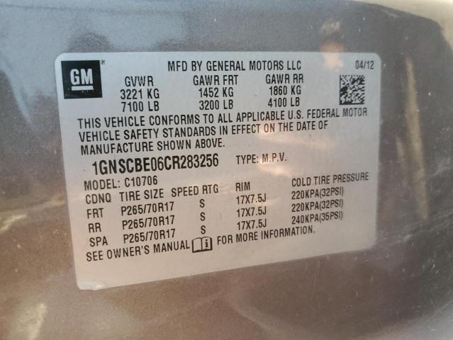 2012 CHEVROLET TAHOE C150 - 1GNSCBE06CR283256