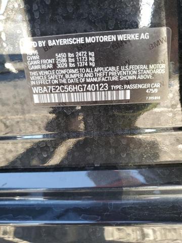 2017 BMW 740 I WBA7E2C56HG740123