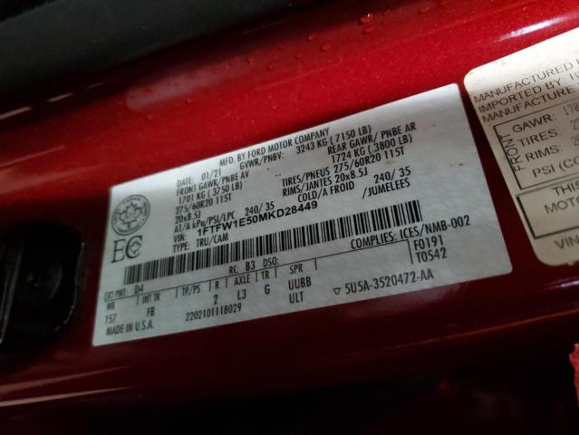 2021 FORD F150 SUPER #3301820373