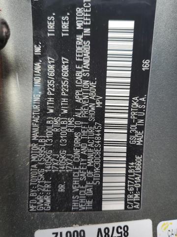 2014 TOYOTA SIENNA XLE - 5TDYK3DC8ES484457