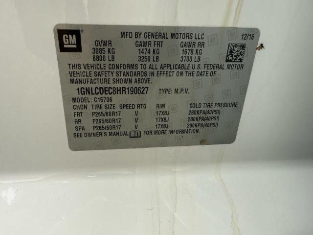 2017 CHEVROLET TAHOE POLI 1GNLCDEC8HR190627