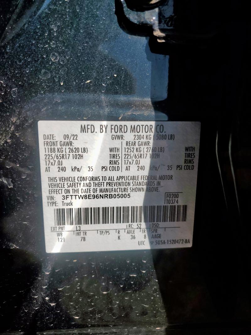 2022 FORD MAVERICK X - 3FTTW8E96NRB05005